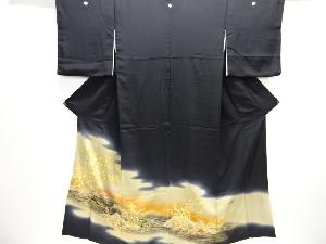 流水に萩模様刺繍留袖(比翼付き)